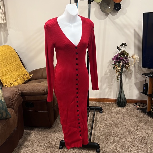 Red Light Sweater Dress ❤️ - Picture 3 of 8